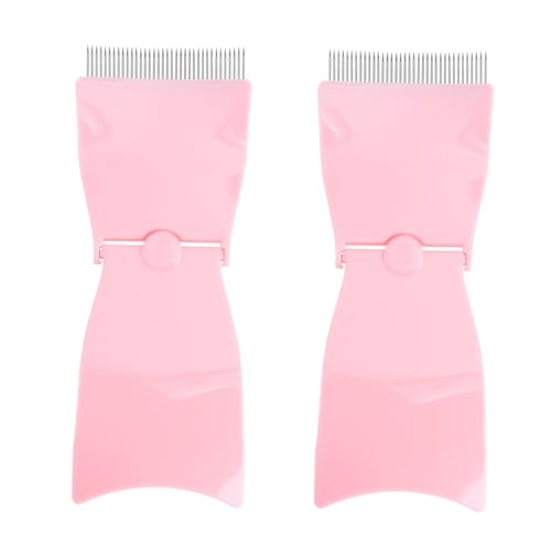 FRCOLOR Folding Steel Needle Brow Comb Eyebrow Brush Comb Set Grooming Kit for Women Perfect for Home or Salon Use