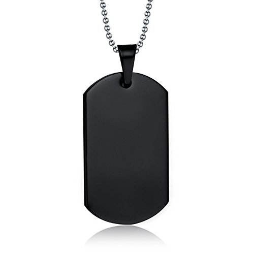 Lifashion Lf Stainless Steel Daddy's Dog Tag Pendant Necklace For Dad Sentimental Motivational Quote Engraved Fathers Day Birthday Gift From Daughter Son,Black #TOP2
