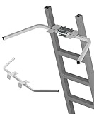 Fiwithy Ladder Stabilizer, Adjustable Heavy Duty Ladder Standoff with Pins & Sheet for Wing Span/Wall Extended Accessory, Ladders Roof Stabilizer with Non-Slip Rubber Pads for Roof Gutter Guard, White