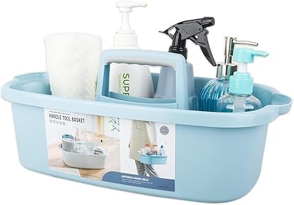 Jukkre All-in-One Cleaning Tool Caddy with Ergonomic Handle – Portable Plastic Organizer Basket for Home, Kitchen, Bathroom, Car Cleaning Supplies & Essentials-image-18