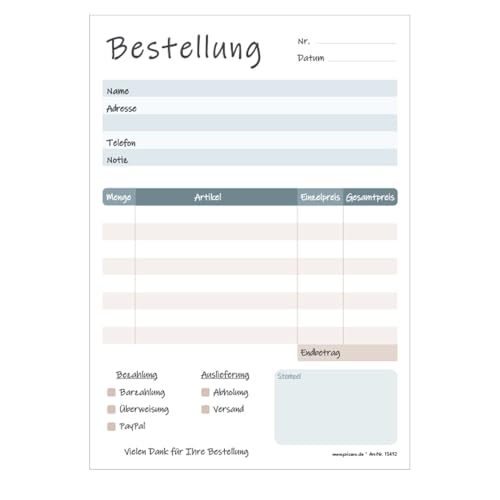 PRICARO Bestellannahmeblock Cedar, A5, 5 Stück