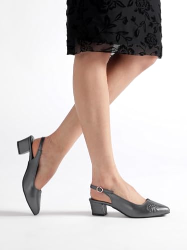 Image of Marc Loire Women's Pointed Toe Block Heel Pumps Shoes for Party, Office and Formal Occasions