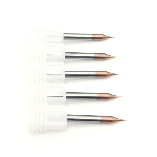 Image of 5pcs /Package HRC60 2Flutes Micro Carbide Flat End Mill Square end Mill CNC Cutting Tools for Metal Shank Diameter 4mm (5pcs, Cutting Diameter 0.3mm)