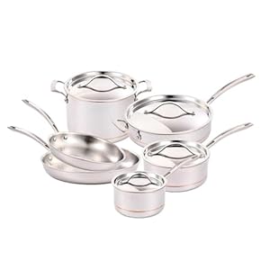 Kirkland Signature 5-ply Clad Stainless Cookware Set, 10-piece