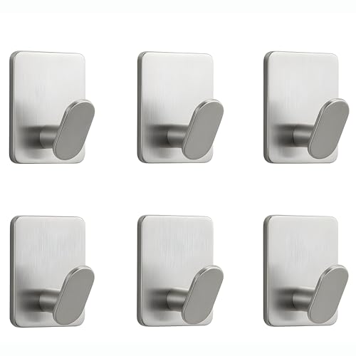LUXYSKY est 2022 Ganchos Adhesivos Para Pared – Colgadores Adhesivos Resistentes – Ganchos Para Colgar - Accesorios Baño Sin Taladro - Colgador Toalla Baño Negro (Acero cepillado)