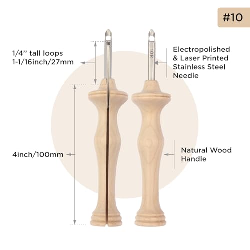 Aguja Oxford Punch Needle regular de madera natural de 6mm para bordado 4