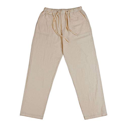 Pant couleur unie décontracté chic en lin de qualité supérieure