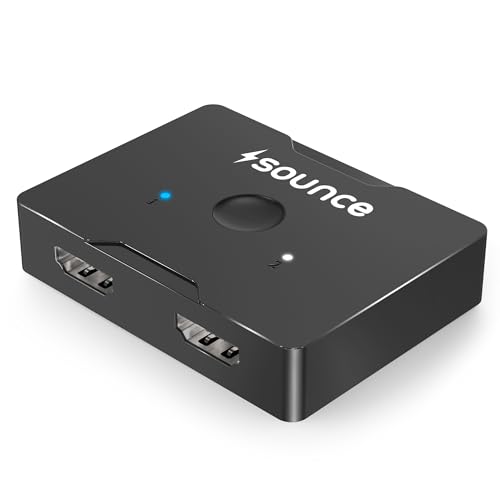 Image of Sounce Premium High-Speed Bi-Directional HDMI 2.0 Switch 2 in 1 Out 4K 60Hz Splitter Supports 3D HDCP 2.2 for PS5 PS4 Xbox Series X /S Blu-Ray Player TV Stick HDTV Projector and PC Monitor Black