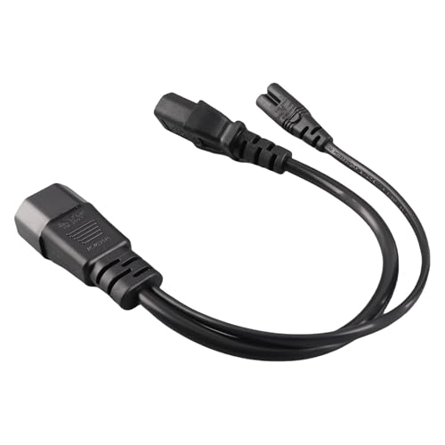 EIMSOAH Cable de Alimentación Profesional IEC320 C14 a C13 C7 para Proyectores 100‑250V 10A 32cm Cable de Alimentación Divisor en Y a Prueba de Agua para Lámparas de Escritorio, Parlantes