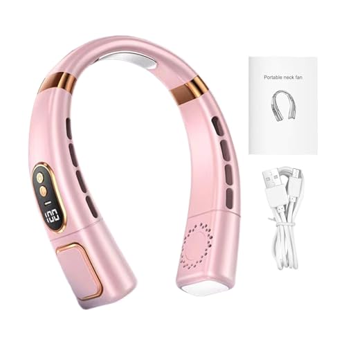 Ventilador de comparación de cuello - Ventilador USB de 5 velocidades portátiles sin hoja | Ventilador de 4000 mAh de 4000 mAh con flexibilidad de 360 ° y diseño amigo de viajes | Refrigeramiento pers