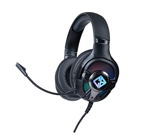 Image of Cosmic Byte Oberon 7.1 RGB Gaming Headset with Dual Input- USB and 3.5mm Jack, Detachable Microphone, 90 Rotatable Earcups (Black) & Equinox Mousepad Speed Edition (L) (32x27x0.3cms)