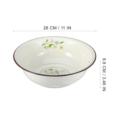 Tazón vintage esmaltado para mezclar 28 cm beige miniatura 2