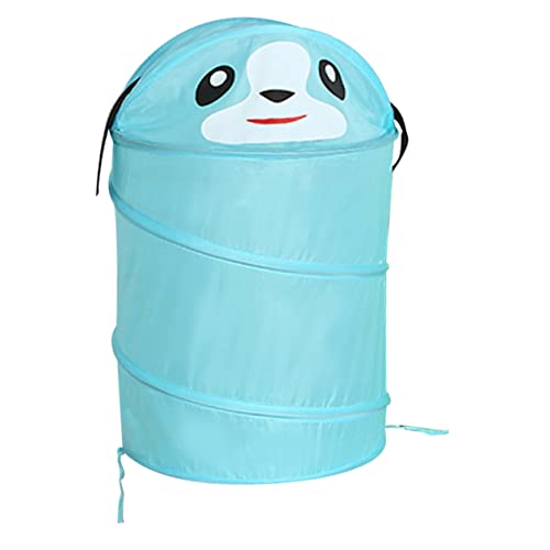 Asakkura Collapsible Laundry Hamper Toy Storage Folding Laundry Hamper Storage Bucket Sky-Blue Animal D34 Storage Basket Spring Steel Wire Laundry Hamper Sundries Storage Holder #TOP1