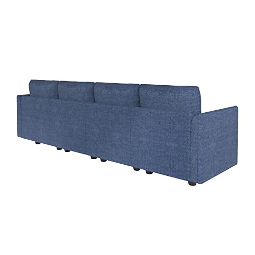 Llappuil Modular Sectional Sofa With Chaise, Convertible 4 Seater Couch With Storage For Small Space, Denim Blue #TOP7