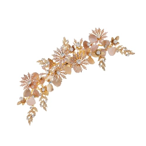 Flores doradas Alipis y gemas para tocados de novia, bodas y peinados retro de fiesta