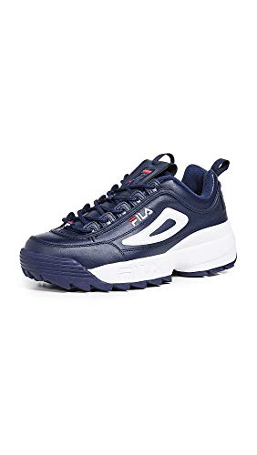 Fila Mens Disruptor ll Premium Navy/White/Red Sneaker - 10.5
