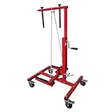 LAUCO Car Door Installer and Remover Jack Lift Hoist, Heavy Duty Car Door Jack, Floor Jack, Trolley Service Lift Floor Jack with 4 Steel Swivel Castors Hoist Jack Stand Dolly Red- [7756]