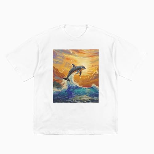 T-shirt Dauphin Sunset en coton idéal pour les vacances d'été