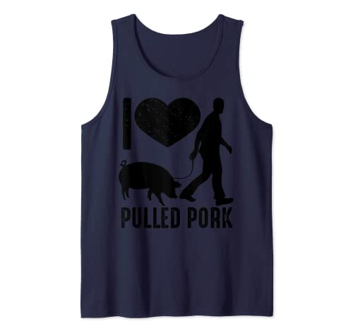Cool I Love Tirado de Cerdo | Divertido regalo de carnes ahumadas BBQ Eater Camiseta sin Mangas