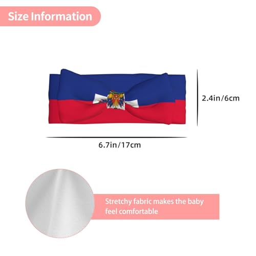 Haitian flag Pattern Baby Bow Headband - Delicate Hair Accessories for Newborns, Infants, Toddlers - Skin-friendly Hairband3
