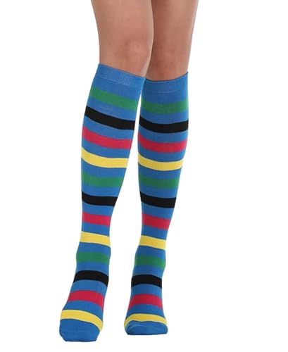 Image of Striped Knee High Socks for Women Outdoor Sport Athletic Stripe Casual Tube Socks