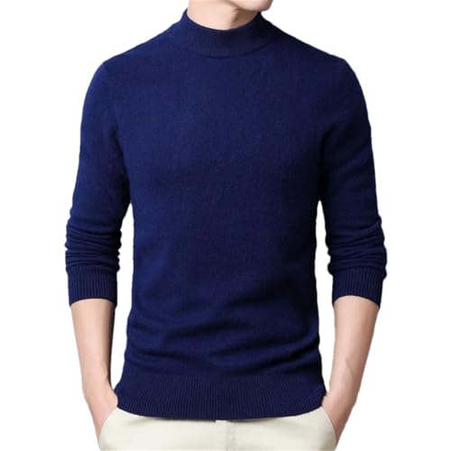 Men's Soft Warm Knitted Sweater Solid Mock Neck Long Sleeve Pullovers Casual Jumpers Tops