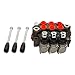 INPANOLS Hydraulic Tractor Loader Control Valve 3 spool, 11GPM SAE Ports Double Acting Hydraulic Directional Flow Control Valve w/Joystick for Log Splitters, Tractors Loaders