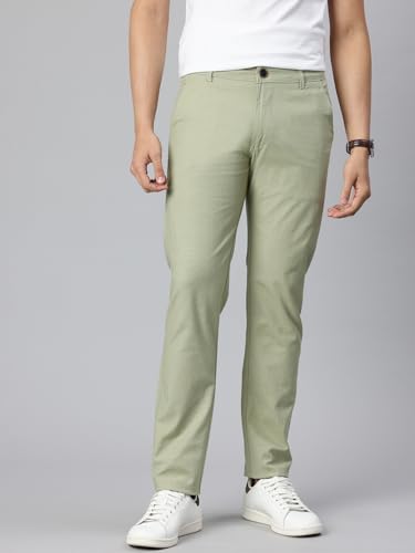 Image of Majestic Man Premium Cotton Slub Slim Fit Comfortable Solid Stylish Trousers