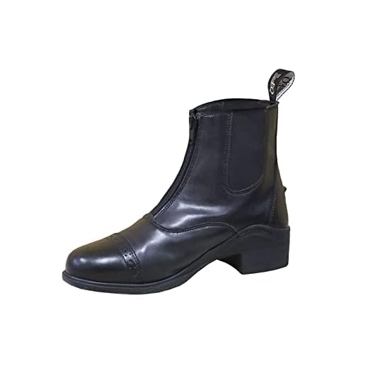 One Stop Equine Shop BasEQ Ricki Women's Zip-Up Equestrian Riding Paddock Boots Black 10