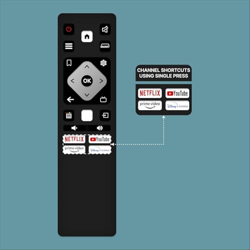 Image of BLACKSHEEP Compatible with Acer Tv Remote Original Model Suitable for I Series and H Series Smart Android 2K 4K 32 40 43 50 55 65 75 LED UHD FHD Television Non Voice Command Control -(Black)