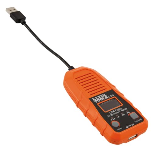 Klein Tools ET910 USB Power Meter and Tester, USB-A Digital Meter for Voltage, Current, Capacity, Energy, Resistance, Max Current