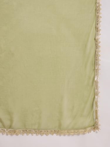 Image of VredeVogel Women's Silk Blend Embroidered Anarkali Kurta with Pant & Dupatta Set | Festive & Casual Women Ethnic Kurta Set for Women