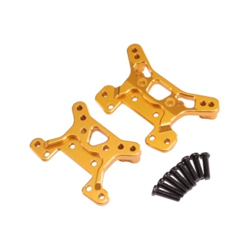 DYNWAVE Front and Rear Shock Towers,Replacement Spare Parts Shock Mounts,RC Car Accessories for Wltoys 144016 144018 1/14 1/12 RC Car, Gold