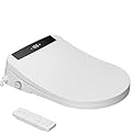 Hawkrown Electric Smart Bidet Toilet Seat, Upgraded Heated Bidet with Adjustable Instant Warm Water and Warm Dryer, Remote Control, Night Light, Slow Close Lid (Round 2 (Remote Control))