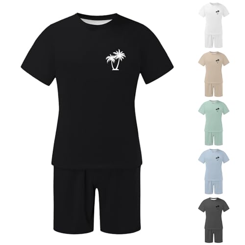 Mens Casual Spring Solid Color Short Sleeve Turndown Top Shorts Pant Suit Big Suit Mens Beach Clothes Outfits4