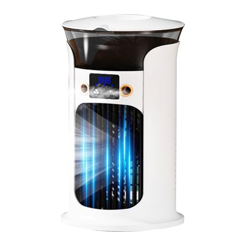 Aire acondicionado portátil para habitación, acondicionadores portátiles | Dispositivo de enfriamiento de escritorio - Control remoto enfriador de aire USB con LED para el garaje de dormitorio RV