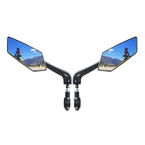 Bike Mirror 1 Pair, Wide Angle Hd Glass E-Bike Mirrors, 360 Degree Rotatable Side Mirrors, Handlebar Rear View Mirror For Bicycle #TOP28
