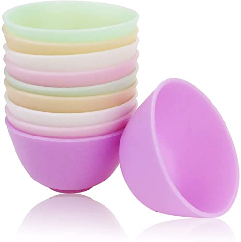 KingCorey Lot de 10 bols mélangeurs multicolores en silicone réutilisables pour préparation et servir, condiments, masque facial pour soins de la peau, bricolage, résine, peinture acrylique