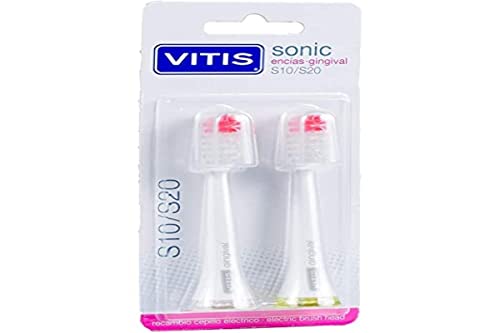 Vitis, Recambio Cepillo Electrico Sonic S10/S20 Gingival Vitis, Estándar, Negro, 2 unidad, 1