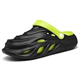 Fashionable and Comfortable Men's Platform Clogs, Made of EVA Material, Cloud - Like Slides, Beach Sandals for Casual Outings and Home Use (3685Black,11)