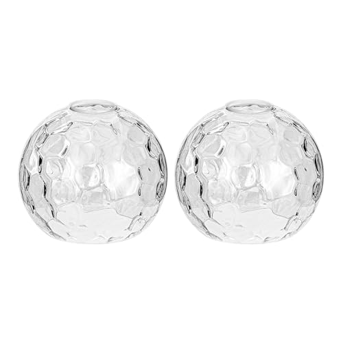 Image of 2 Pack Clear Hammered Glass Shade Replacements, Glass Shades Globe Lampshades Covers for light Fixtures with Wall Sconces Pendants Chandelier Vanity Lights
