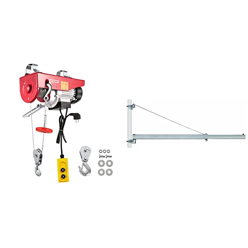 Mophorn Palan électrique 220 V Surcharge Ascenseur Treuil électrique, Max 300kg Rouge & Einhell Fixation équerre pour potence GT-SA 1200 - Longeur 110 cm - portée à 750 mm : 600 kg max.