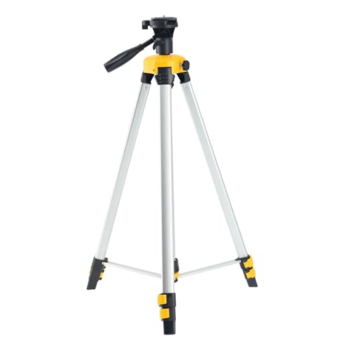 DEWALT Aluminium-Stativ (bietet sichere Montage von Lasergeräten, mit 1/4 Zoll -Aufnahme, Höhenverstellbar von 0,75 bis 1,84 Meter, 360° horizontale Rotation, mit Dosenlibelle) DE0881T-XJ