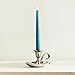 LampLust Silver Metal Chamberstick Candle Holder Traditional Shape | Fits Standard Taper and Candlesticks - for Window and Mantle Display