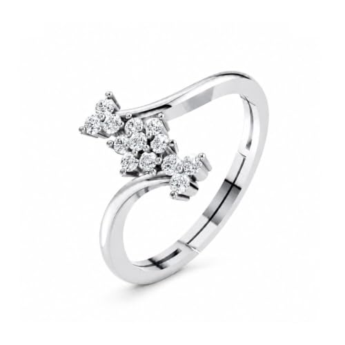Image of Miss Highness 925 Pure Silver Ring for Women | Flower Adjustable Ring | Certified Sterling Silver Jewellery | Daily Wear Finger Rings | Gift for Wife, Girlfriend, Anniversary & Girls Birthday