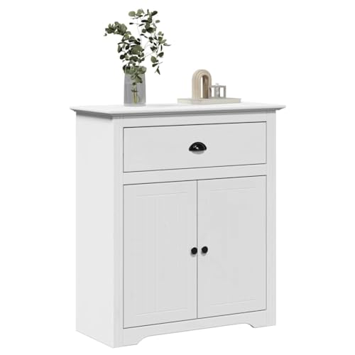Armario de pasillo BODO blanco de 80x35x90 cm con puertas para almacenaje 2