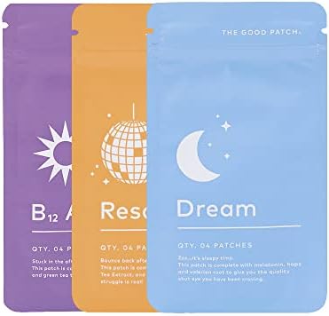 LA MEND The Good Patch Get Balance Mixed Bundle - Vitamin B12 Awake, Recovery, and Sleep Patches - Sustained Release Plant Powered Adhesive Patches for Adults (12 Total Patches)