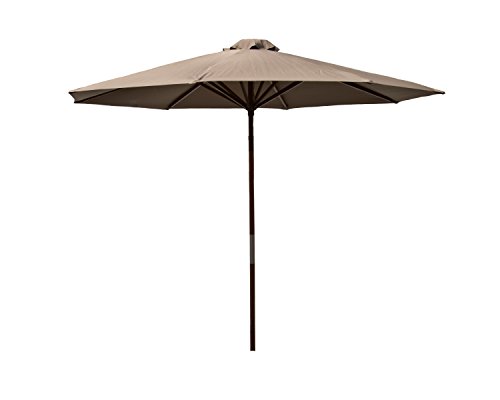 Heininger 1285 DestinationGear Classic Wood Chocolate 9' Market Umbrella