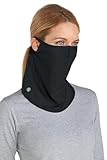 Coolibar UV Face Mask with Neck Coverage - UPF 50+ Sun Protection - Vermilion in Black