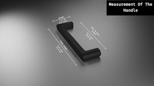 Image of Atlantic Cabinet Pull Handle Black Coated, Total Length 11.80 inch, Hole-to-Hole 288 mm, Pack of 6